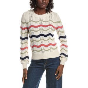 &Isla Womens  Leona Wave Stitch Sweater, Brown